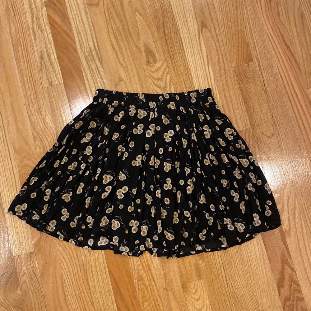 Black Floral Skirt
